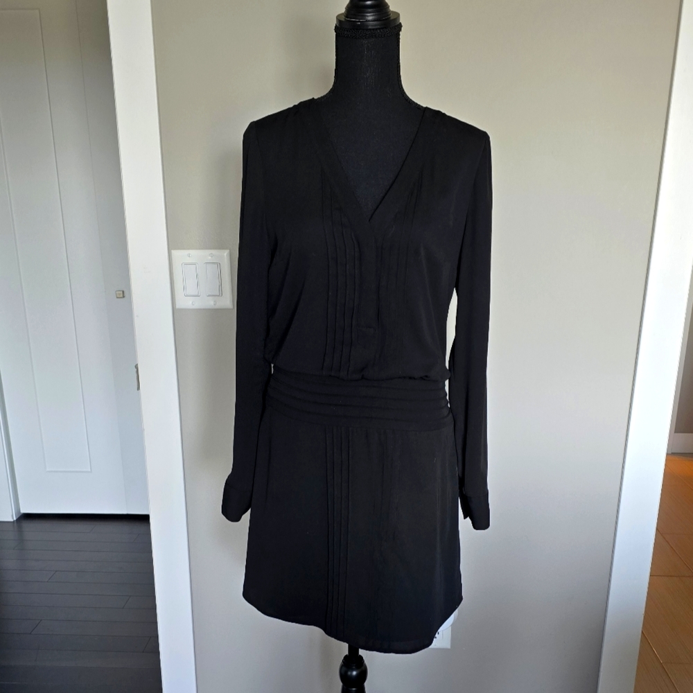 White House Black Market shirt dress black, size 6